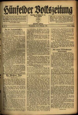 Ausgabe vom Donnerstag, den 03. Februar 1921.