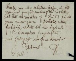 Brief von Jacob Grimm an Dieterichsche Buchhandlung, Göttingen