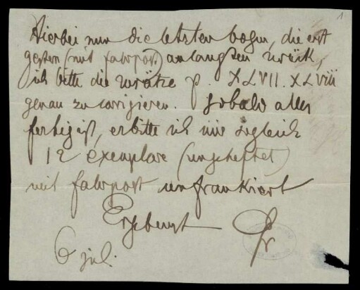 Brief von Jacob Grimm an Dieterichsche Buchhandlung, Göttingen
