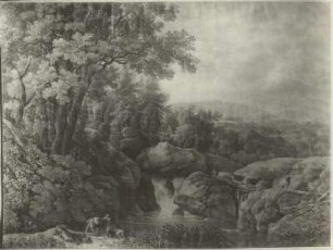 Landschaft mit Wasserfall