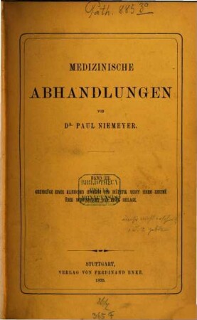 Medicinische Abhandlungen, III