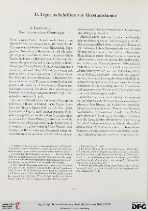 II. Ligorios Schriften zur Altertumskunde