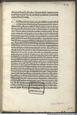 Oratio ad Innocentium VIII. papam : Rom, 1485.01.28