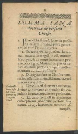 Summa Sanae doctrinae de persona Christi.