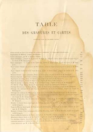 Table des gravures et cartes