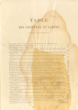 Table des gravures et cartes