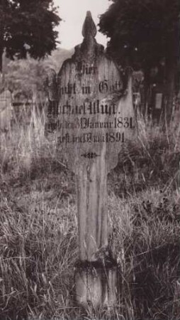 Friedhof. Grabschild, 1891