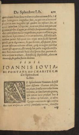 Ioannis Ioviani Pontani, Ad Chariteum De Splendore Liber.