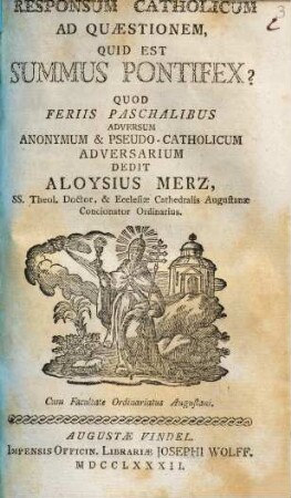 Responsum catholicum ad quaestionem, quid est summus pontifex?