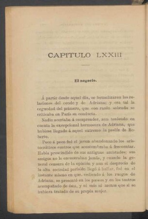 Capítulo LXXIII - El negocio.