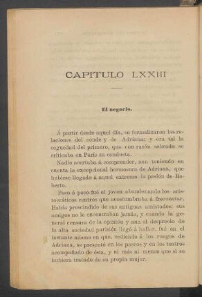 Capítulo LXXIII - El negocio.