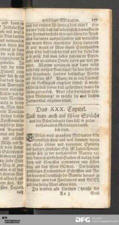 Das XXX. Capitel. Daß man auch auf schöne Sprüche aus der Bibel bedacht seyn soll...