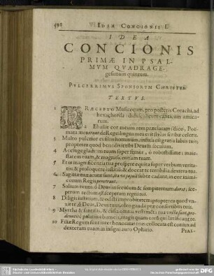 Idea Concionis Primae In Psalmum Quadragesimum quintum