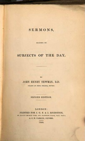 Sermons bearing on subjects of the day