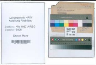 Entnazifizierung Hans Droste , geb. 00.00.0000 (Kassenleiter)