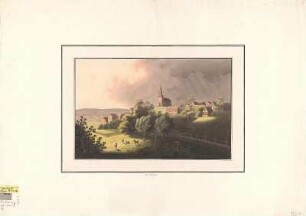 Ansicht von Dresden-Leubnitz Neuostra, Handzeichnung, um 1800 : Leubnitz. - [S.l.] , [um 1800]. - 1 Kunstbl. : kolor. Handzeichng. ; 39 x 25 cm