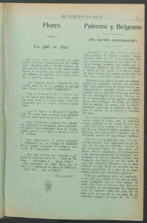 Palermo y Belgrano : (De nuestro corresponsal)