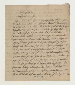 Brief von Georg Franz Burkhard Kloss an Joseph Heller