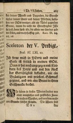 423-440, Sceleton der V. Predigt,...