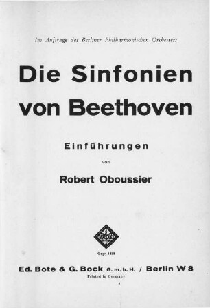 Die Sinfonien von Beethoven : Einführungen