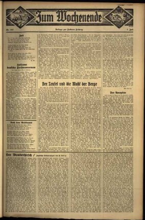 Zweite Ausgabe vom Sonntag, den 07. Juli 1935.