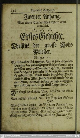 Zweyter Anhang. Von einem Evangelischen Lehrer communicirt