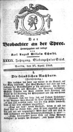 17. Stueck, 27. April 1840