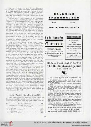 Hohe Preise für alte Graphik / Kunstausstellungen / Kunstauktionen / Aus dem nordischen Kunstleben / Neue Kunstbücher / Aus der Kunstwelt / "Die Neue zeit", Köln 1932