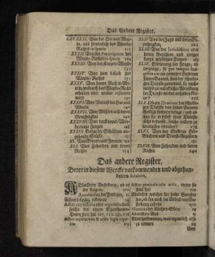 Das andere Register, Derer in diesem Wercke vorkommenden und abgehandelten Realien.