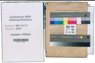 Entnazifizierung Wilhelm Juergens , geb. 03.08.1893 (Baeckermeister)