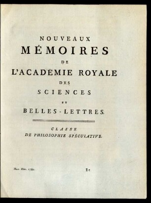 Classe De Philosophie Spéculative
