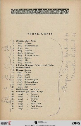 Verzeichnis (Nr. 1-329)