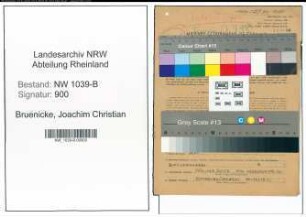 Entnazifizierung Joachim Christian Bruenicke , geb. 11.01.1920 ()