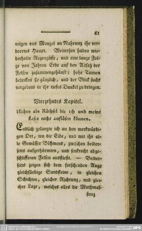 Vierzehntes Kapitel. Nichts als Räthsel die ich und meine Leser nicht auflösen können