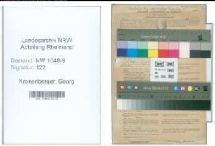 Entnazifizierung Georg Kronenberger , geb. 21.11.1892 (Architekt)