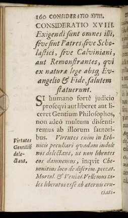 Consideratio XVIII. Exigendi sunt omnes illi, sive sint Patres, sive Scholastici, sive Calviniani [...]