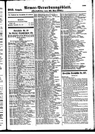 989. Ausgabe. Dienstag, 23. Mai 1916