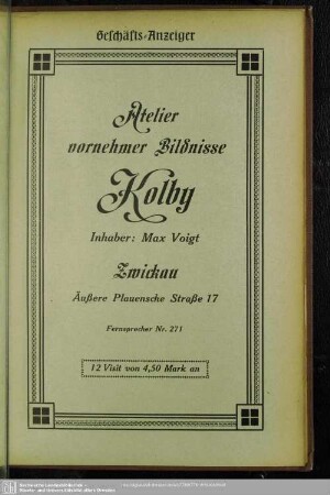 Anzeigen : Geschäfts-Anzeiger