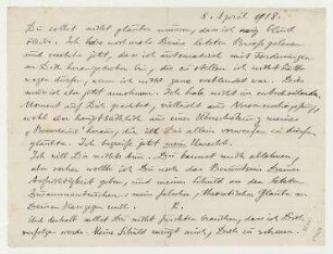 Brief von Raoul Hausmann an Hannah Höch. Berlin