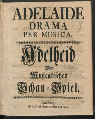 Adelaide : Drama Per Musica