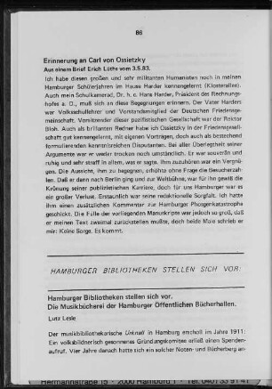 Die Musikbücherei der Hamburger Öffentlichen Bücherhallen.