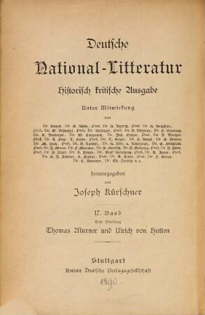 Thomas Murner, [1]. Der Schelmen Zunft - die Narrenbeschwörrung