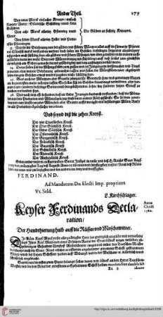 Keyser Ferdinands Declaration