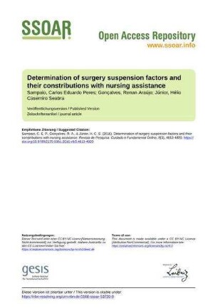 Determination of surgery suspension factors and their constributions with nursing assistance