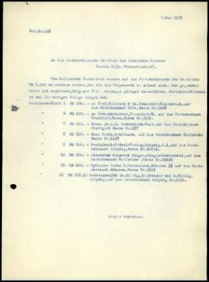G. Karo an DAI Zentrale