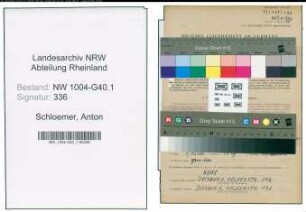Entnazifizierung Anton Schloemer , geb. 06.06.1899 (Inkassovertreter)
