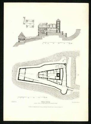 Schloss Tierberg. Schnitt und Grundriss.