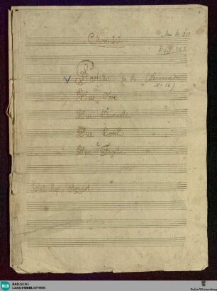 Divertimentos. Excerpts. Arr - Don Mus.Ms. 1359 : winds; B|b; KV B370a/7 KV B370a/3 KV B370a/2 KV B370a/1