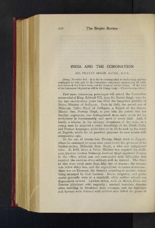 India and the Coronation.