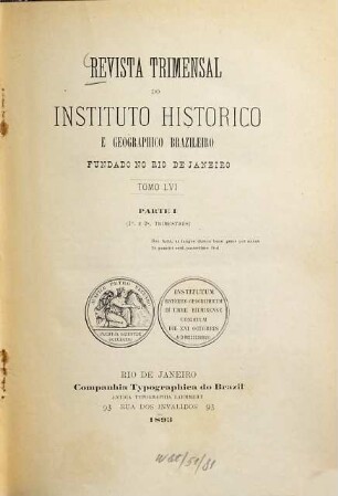 Revista do Instituto Histórico e Geográfico Brasileiro. 56. 1893/94